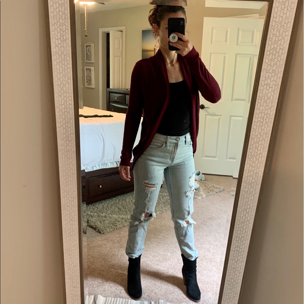 Maroon cardigan